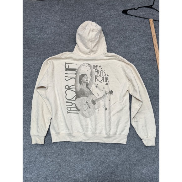 Taylor Swift Tops - Taylor Swift The Eras Tour Hoodie XL Cream Beige Graphic Sweatshirt Merch